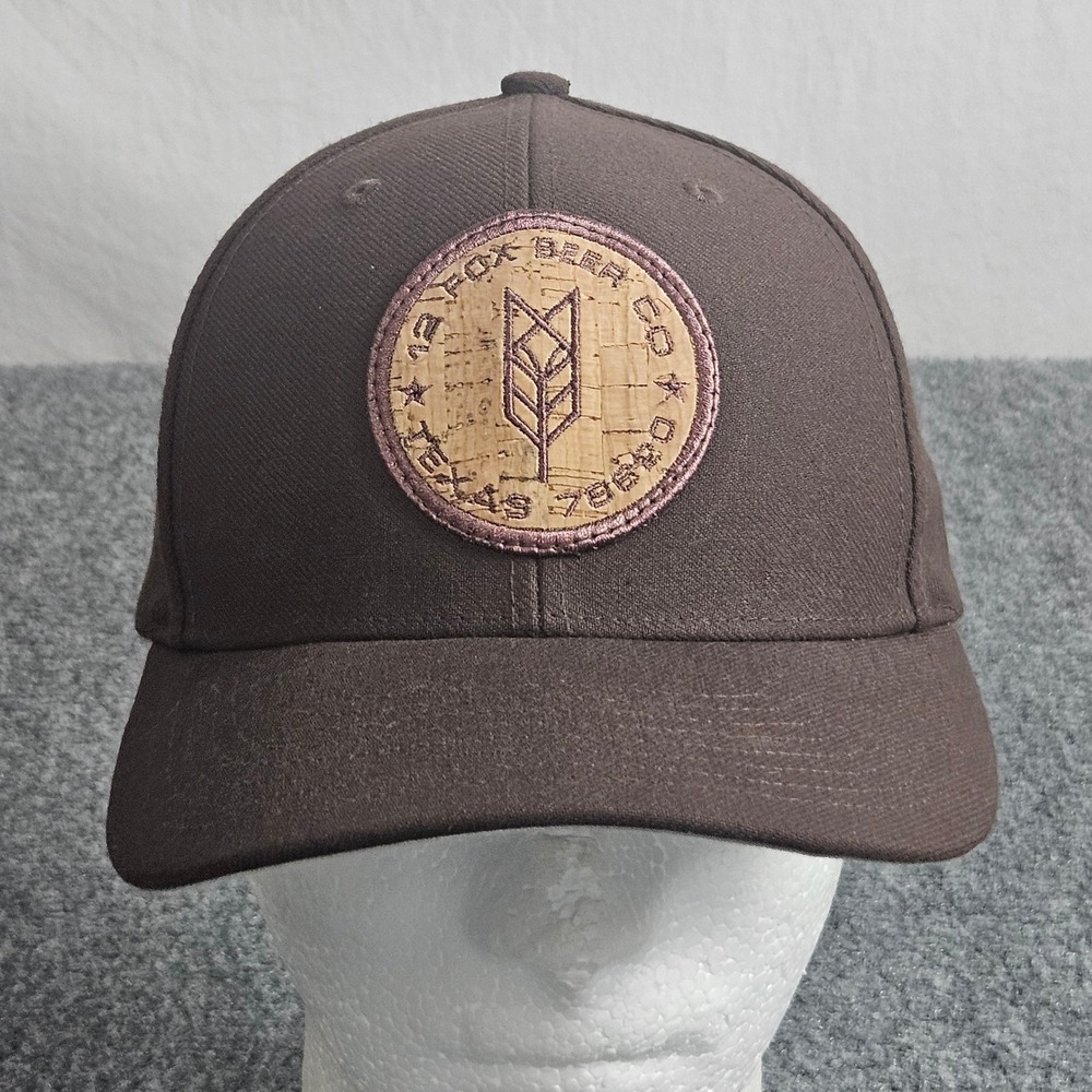Texas‎ Brewery 12 Fox Beer Hat M L Brown Cork Patch Cap Craft Americana Western